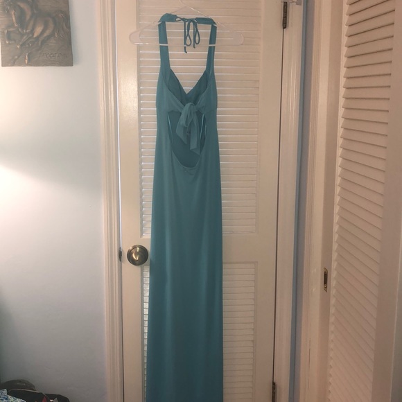 Mary L Tiffany Blue halter dress with open back - Picture 3 of 5